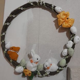 Couronne thème paques composition florale Loiret 45