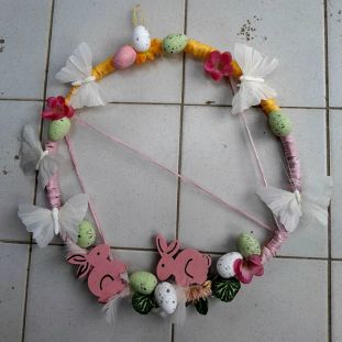 Couronne thème paques composition florale Loiret 45