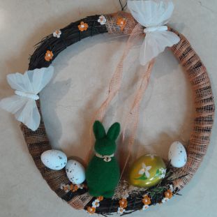 Couronne thème paques composition florale Loiret 45